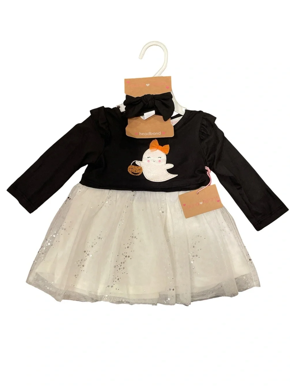 Young Hearts Infant Girls Halloween Dress Tulle Skirt 3-6 months NWT Black/White